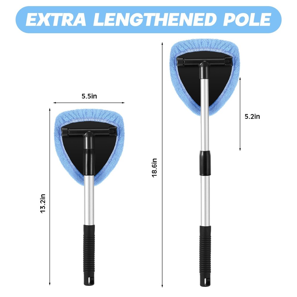 Baderke 10 Pcs Windshield Cleaner Tool Car Window Cleaning Light Blue
