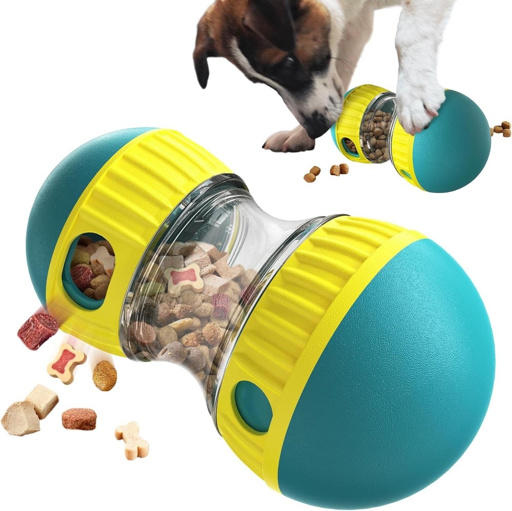 Dog Treat Dispensing Ball Puzzle Toy Slow Feeder Enrichment Training Interactive