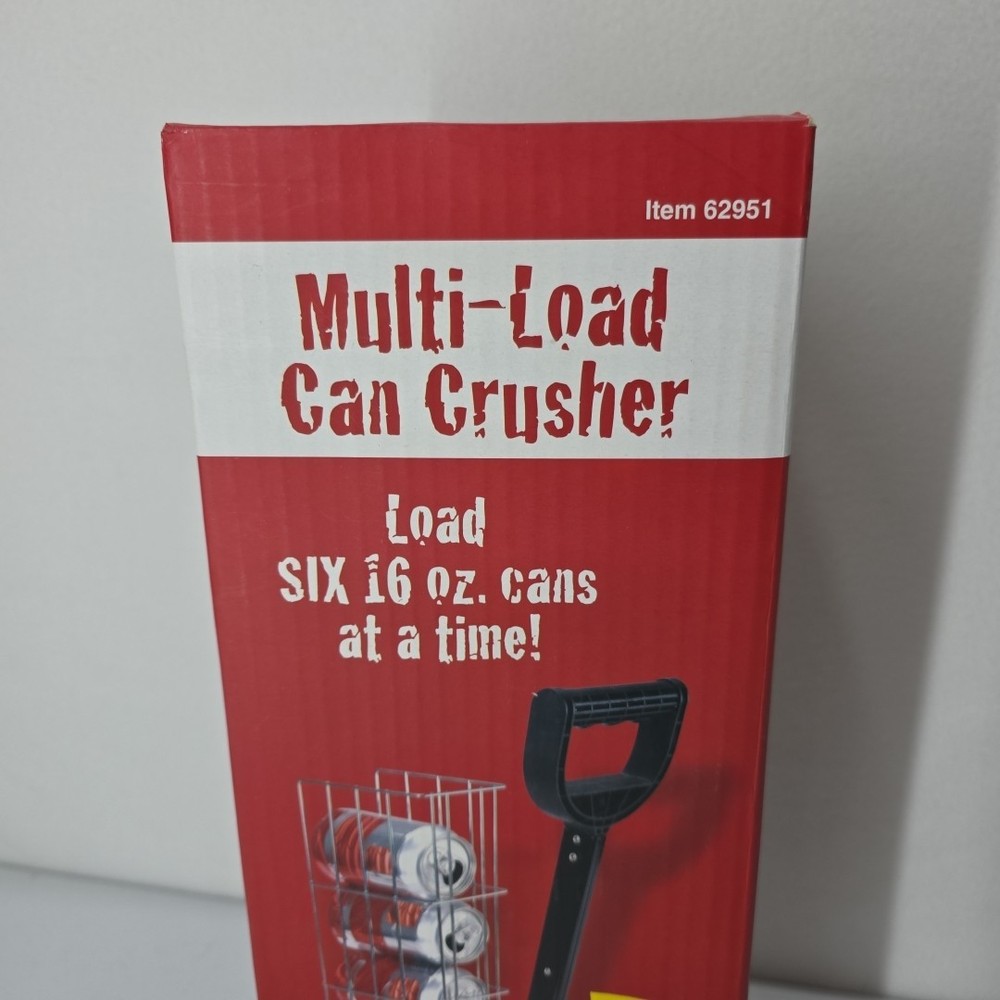New Multi Load Can Crusher #62951 Load 6 16oz Cans Wall Mount Optional