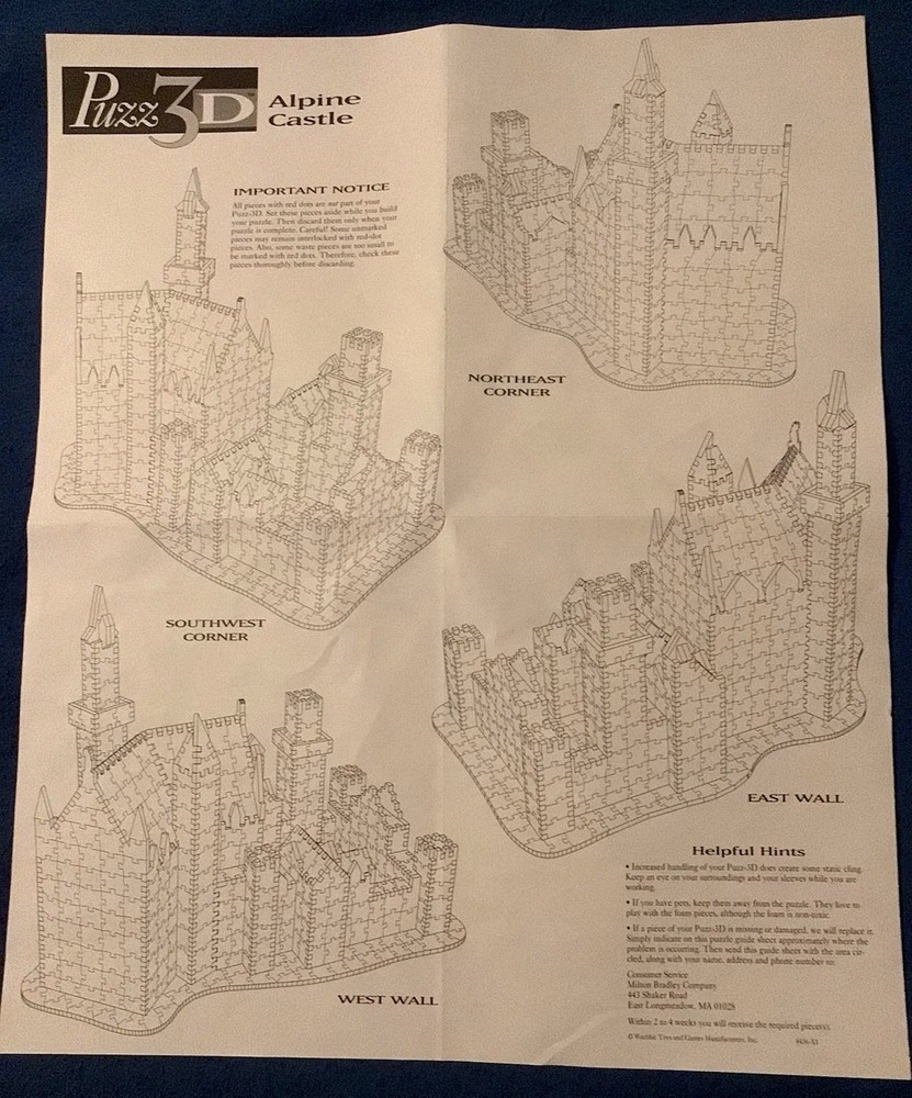 1994 Alpine Castle Wrebbit 3D Puzzle 1000 Pieces — Confirmed Complete