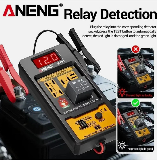 ANENG Universal Car Relay Tester Voltage Tester RT01 11-25V ar Battery