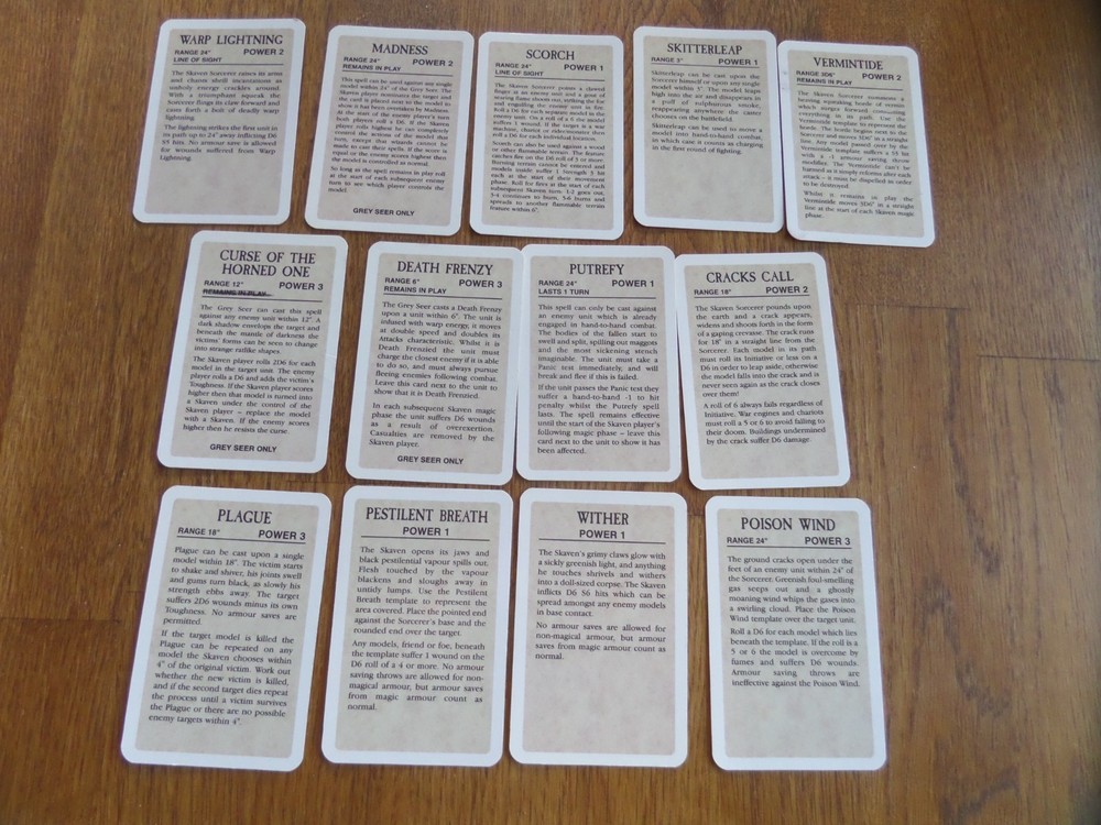 Warhammer 40k Skaven Cards x 13