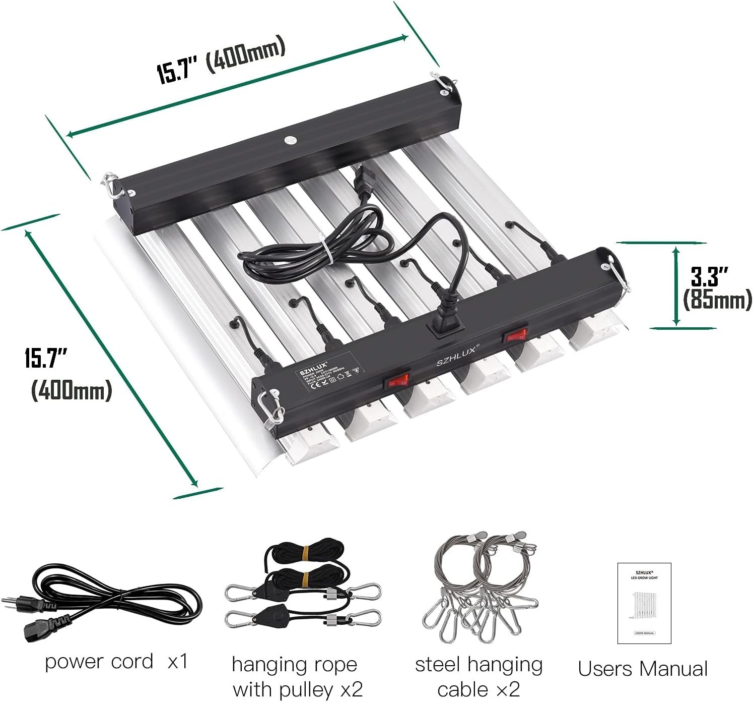 LED Grow Light 200W Full Spectrum Grow Lamp for 2x2ft Area