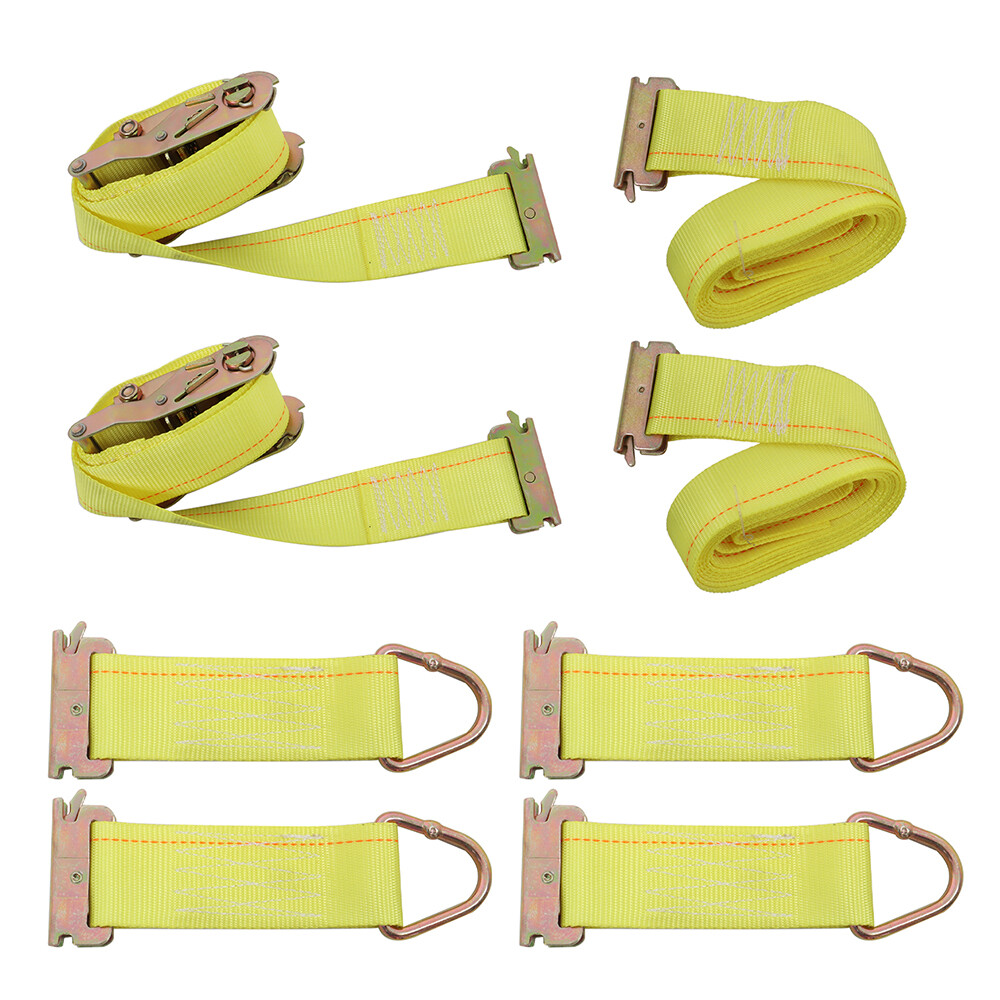 4Pack E Track Tie Down Rail Kit 5' E Track Rails Enclosed with Ratchet Straps