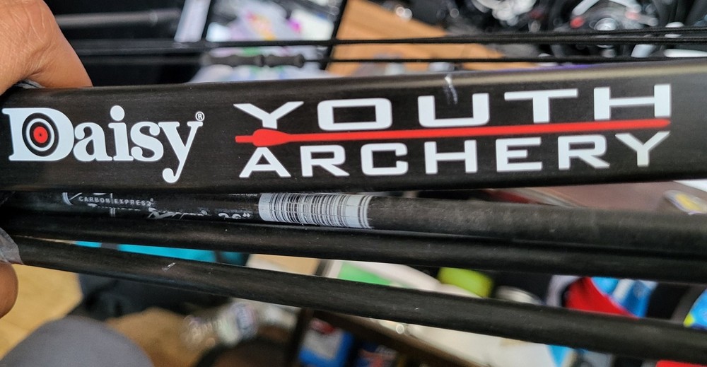 Daisy Youth Archery Compound Bow & 4 Arrows & Quiver (2 Round Tips/2 Sharp Tips)