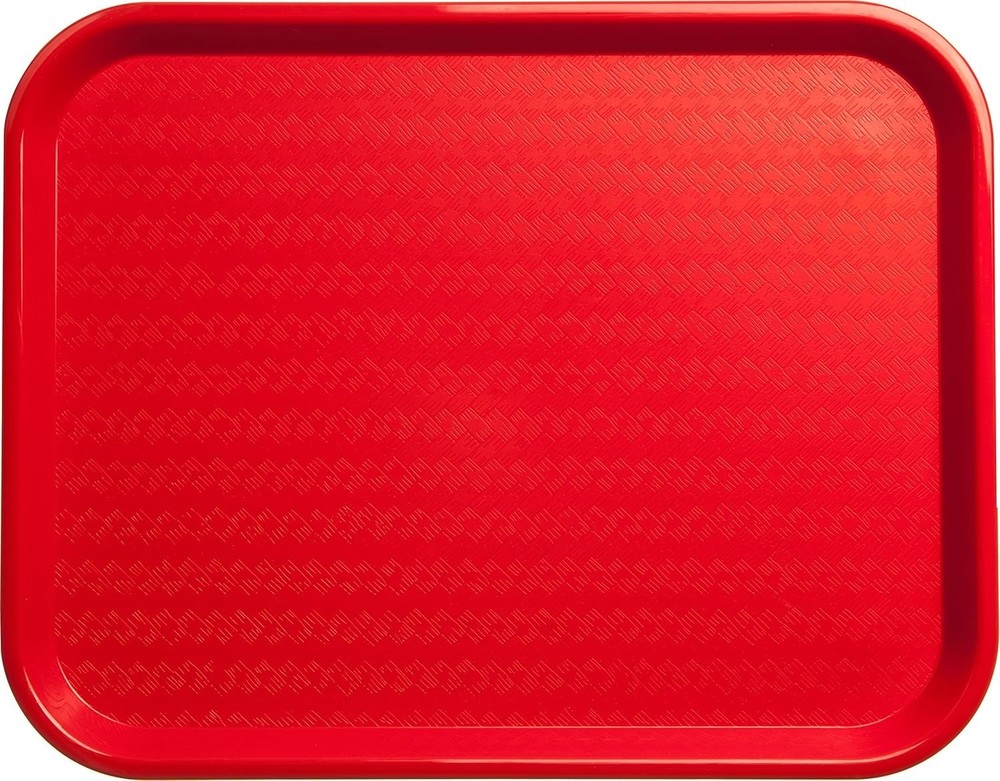 Versatile Red Tray Set (12) - Lightweight Plastic for Cafeterias & Quick Service