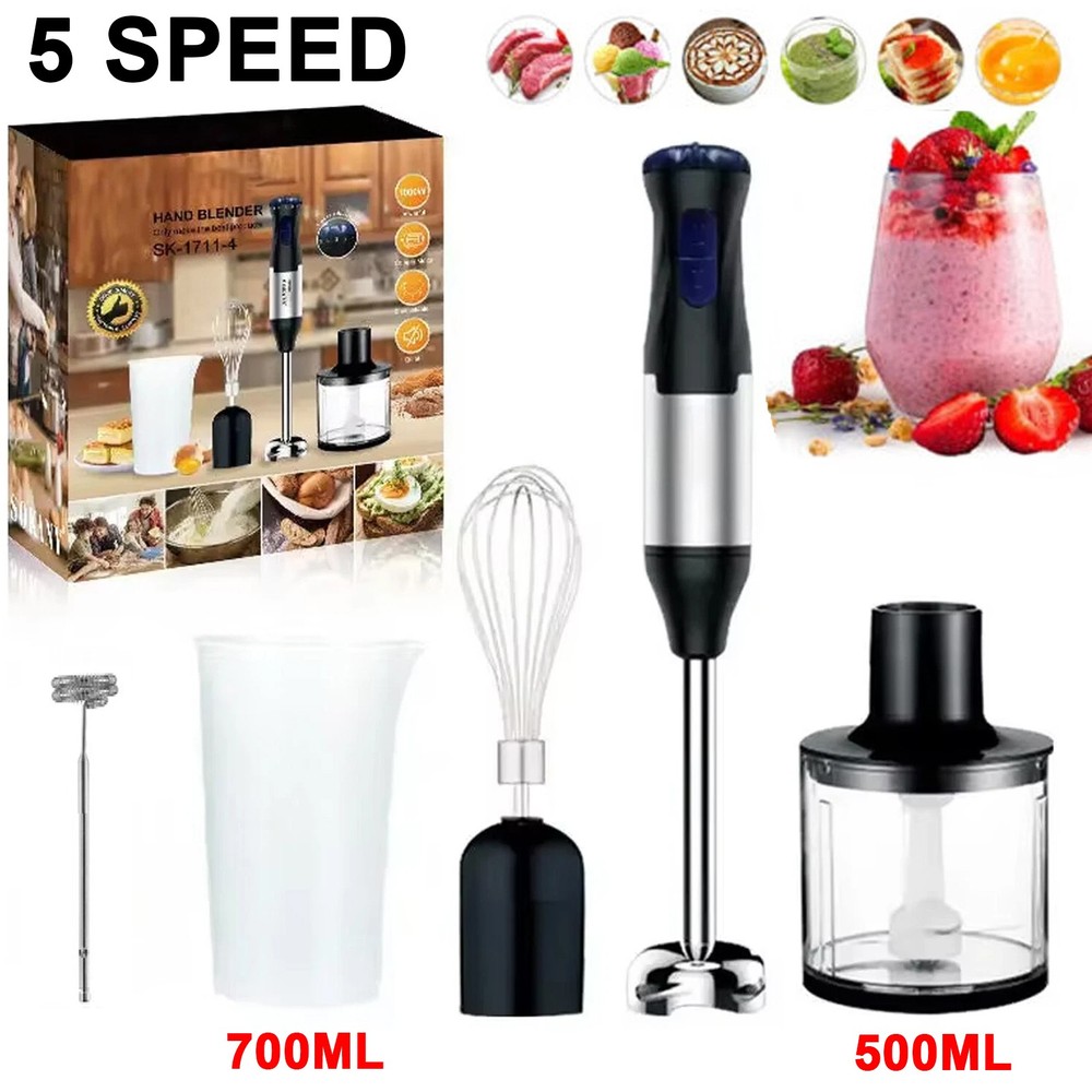 1000W Immersion Blender Hand Blender Electric 5-in-1 Immersion Blender Handheld