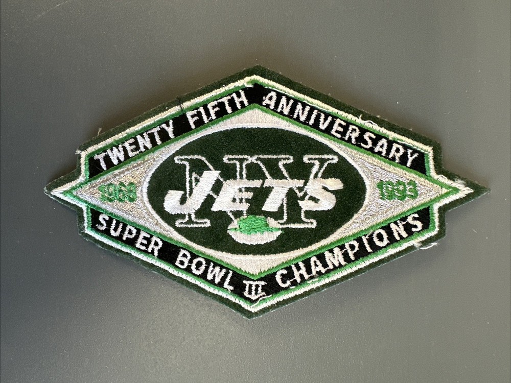 1993 NY Jets 25th Anniversary Super Bowl 3 Champions Original 5.5” Jersey Patch