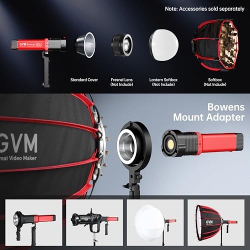 GVM PD60B Studio Lights with Bowen Mount Adapter, COB Photography Lighting