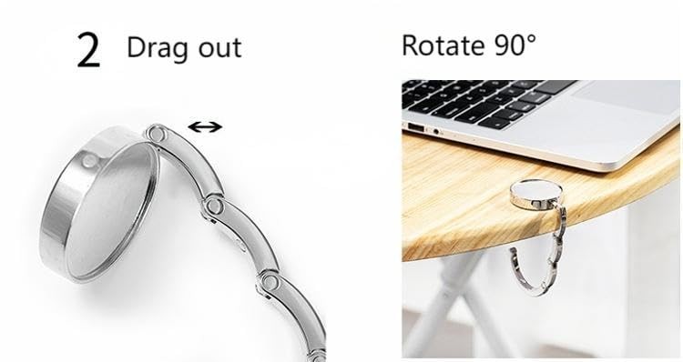 Foldable Storage Table Purse Hooker for Table Handbag Hanger Table Purse Bag ...