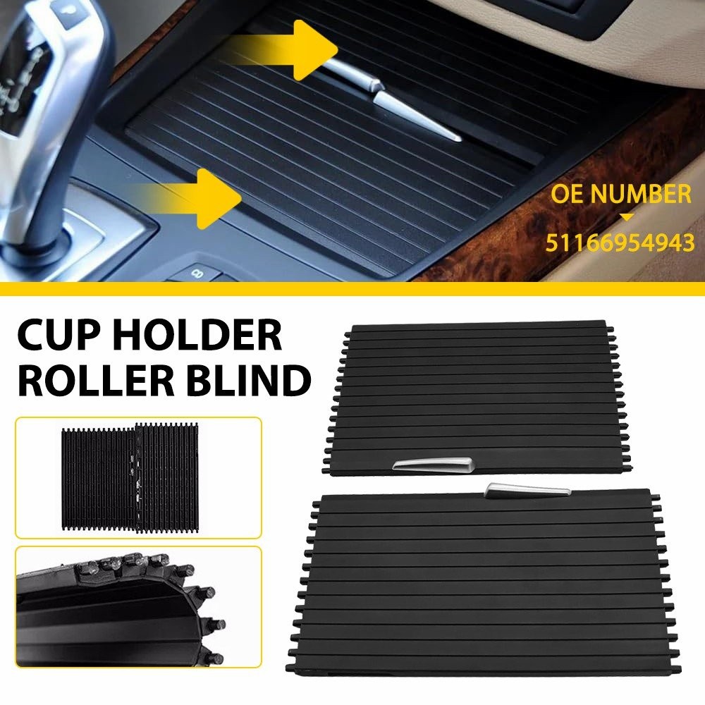 Front Console Cup Holder Roller Blind Cover Kit For BMW X5 X6 E70 xDrive35i