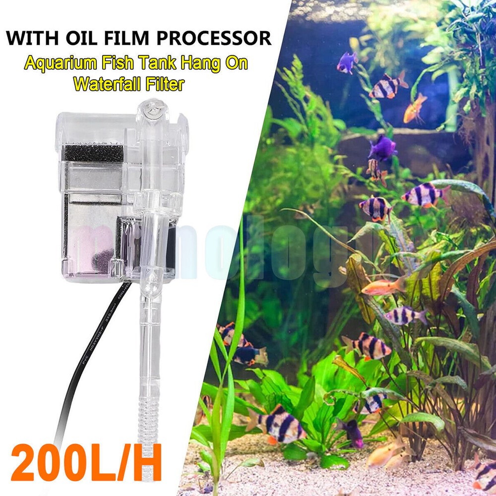 Aquarium Hang On Filter Pump Fish Tank Hang External Oxygen Pump Water Filter US