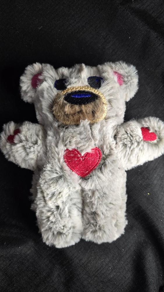 Safety Teddy Bear Embroidered Hearts Plush