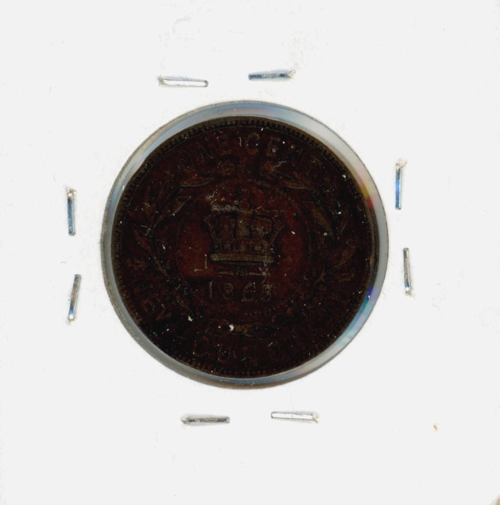 1865 Newfoundland Canada One Cent Coin