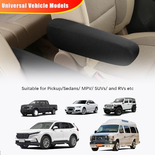 2PC Car Front Seat Armrest Covers,Universal Size Seat Arm Rest Black-2PC