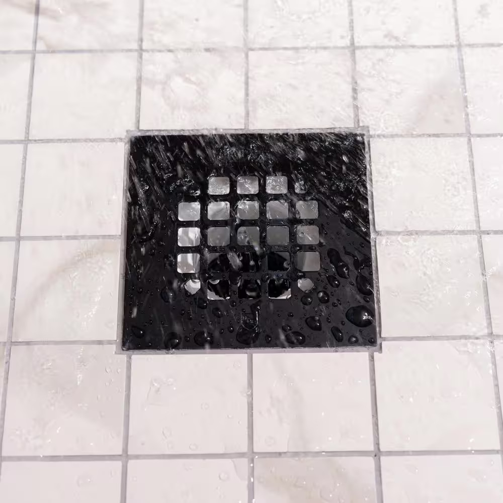 4-1/4 In. Square Snap-Tite Black Matte Snap Strainer