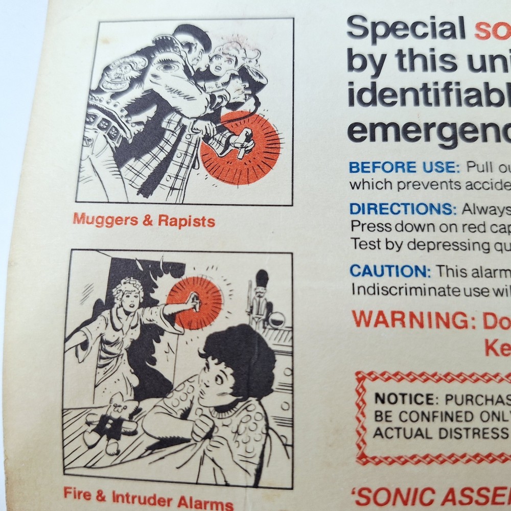 Screamer Sonic Emergency Alarm Vintage Attacker Deterrent NOS Sealed