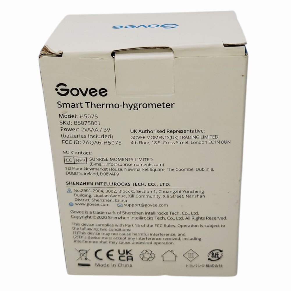 Govee H5075 Smart Thermo Hygrometer Bluetooth Temperature Humidity Sensor