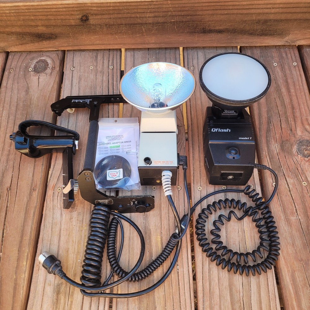 Quantum Qflash Model T + Norman Lh3b Flash Stroboframe Pro T Mount Lot Untested