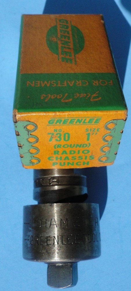 Greenlee 730 Radio Chassis Knockout Punch 1" Round with Box .