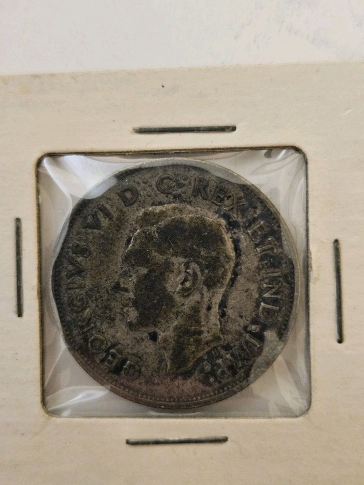1940 Canadian Half Dollar Round Coin .800 Silver