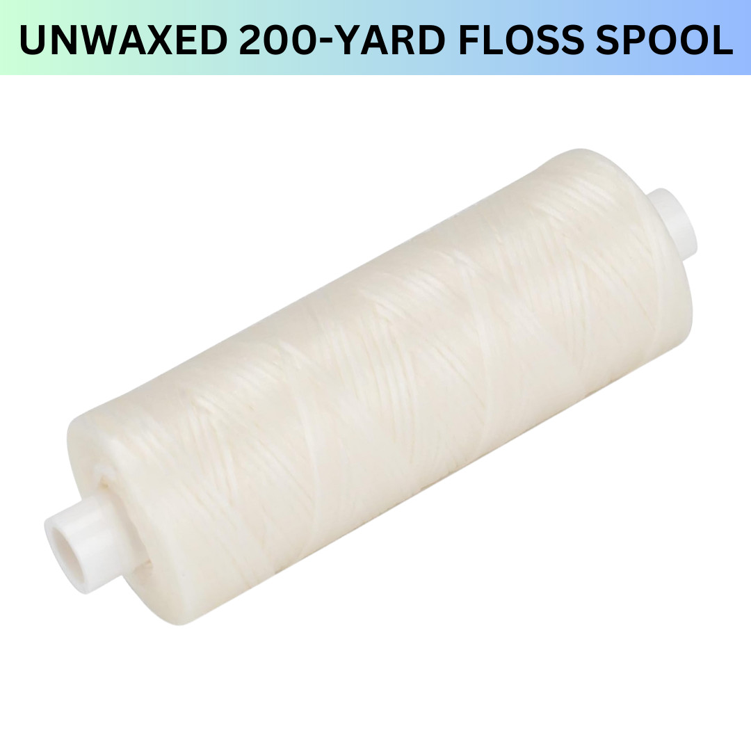 5/PK Unwaxed Dental Floss Spool Refill 200-Yards Each with Translucent Dispenser