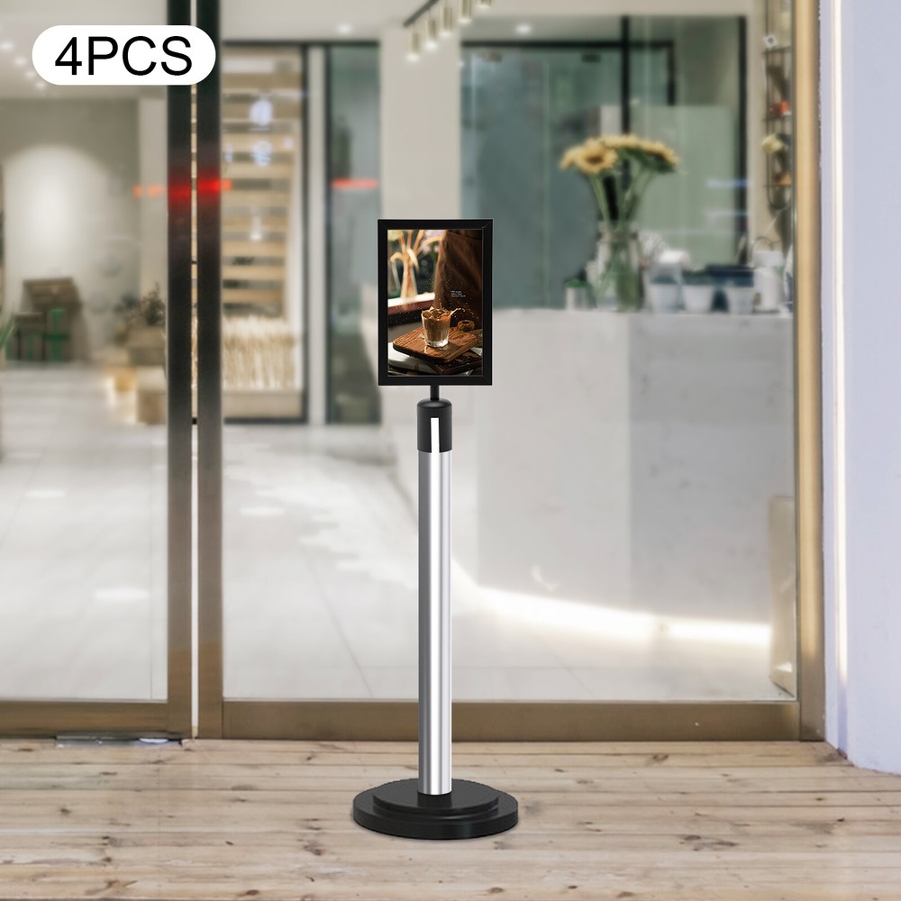 4PCS Rectangular Sign Holders with Cross-shaped Sockets for Posters + Images NEW