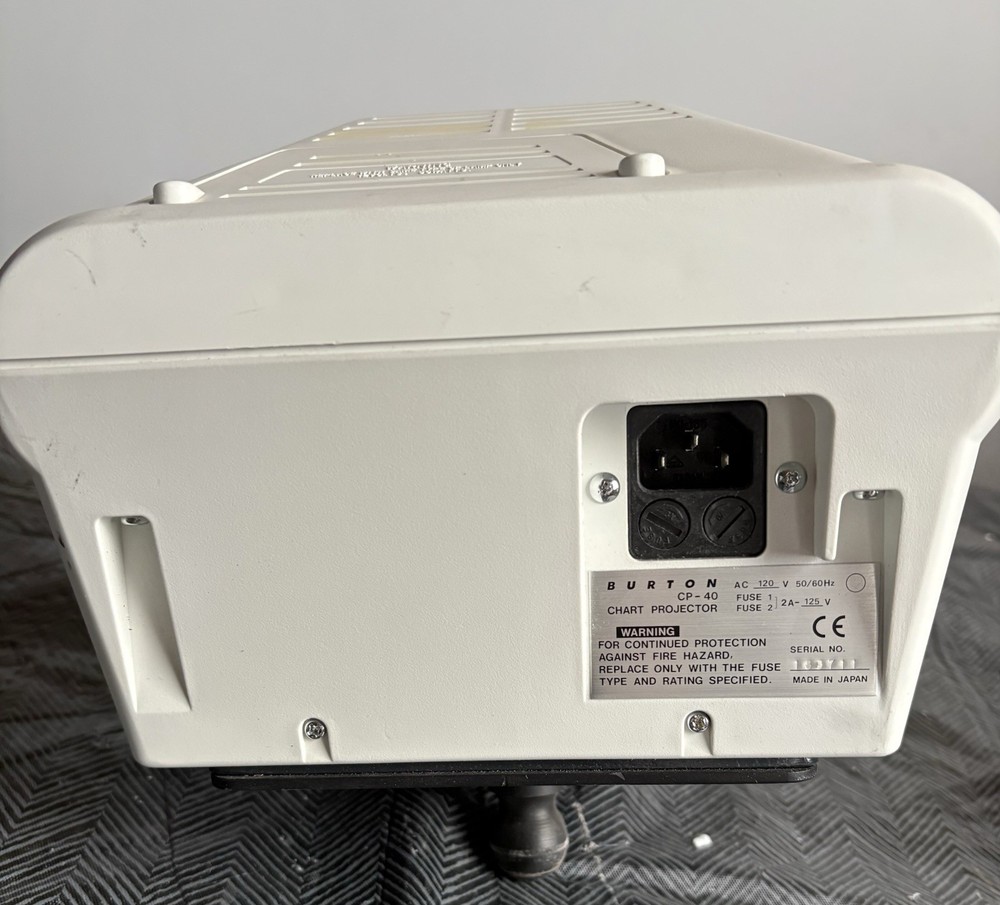 Burton CP-40 Chart Projector *Tested Powers On* No Power Cord Or Hanging Mount