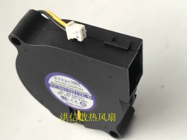 EVERCOOL EC5015H12E-B DC12V 0.18A 2-Pin Blower Cooling Fan