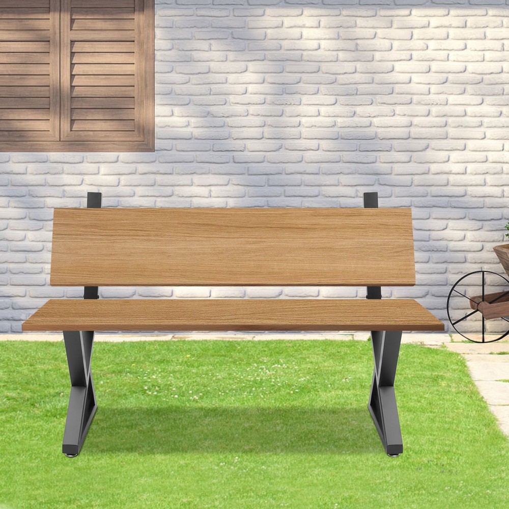 2PCS Bench Legs, Triangle Metal Bench Legs, Bench Legs with Backrest Bracket