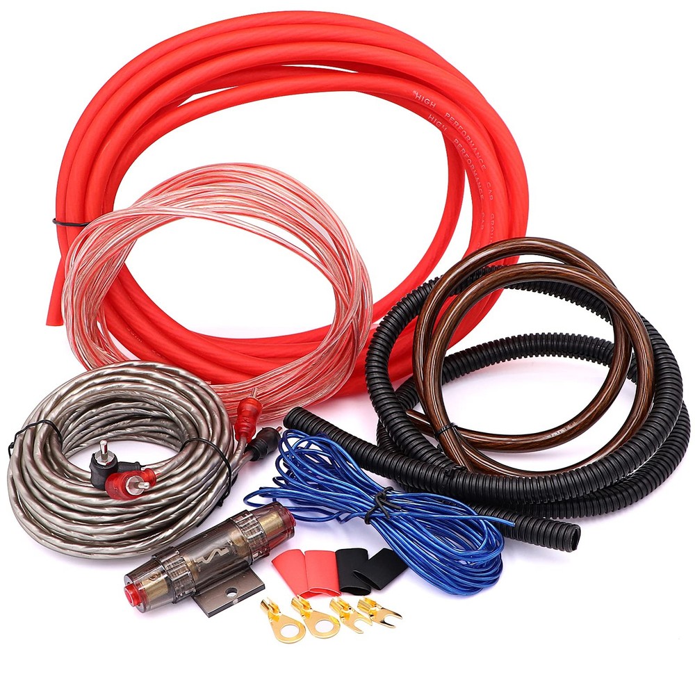 Ruikarhop 4 Gauge Audio Amplifier Installation Wiring Systems 4 gauge, Red