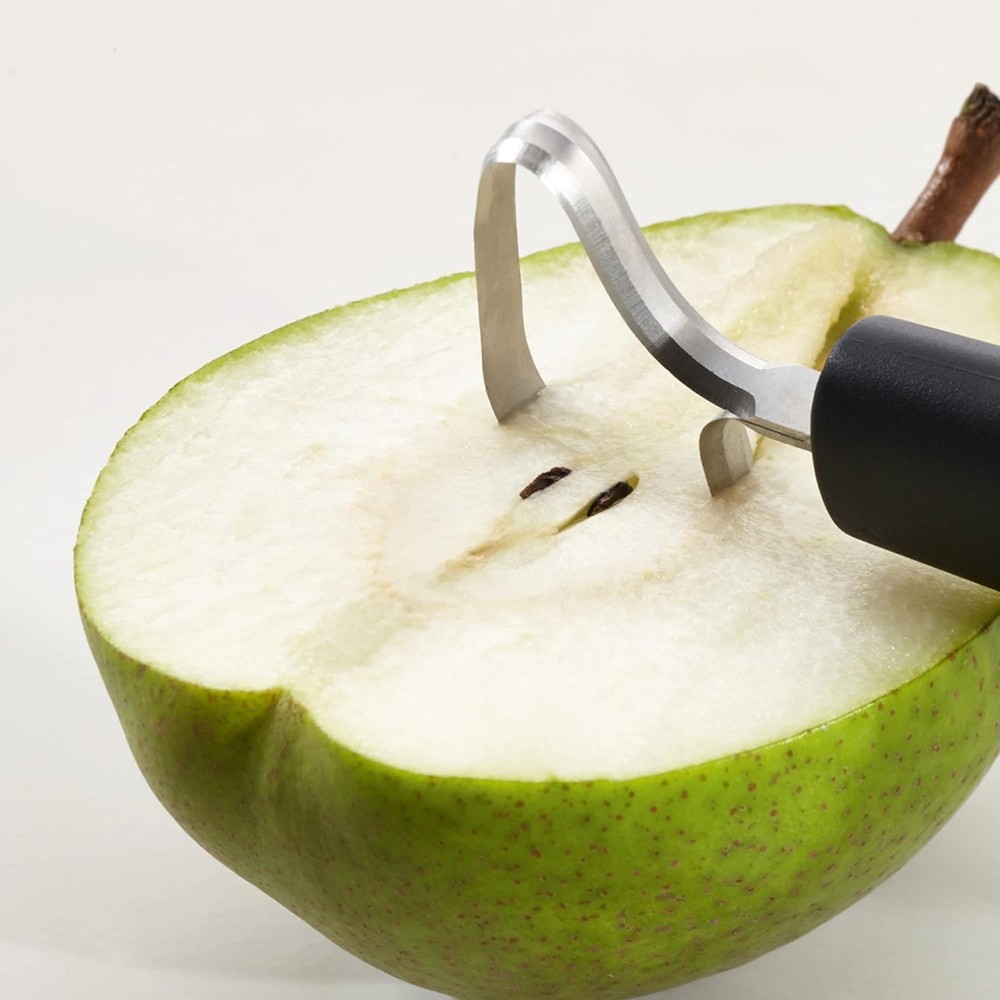 triangle Fruit and Vegetable Corer - Ultra-Sharp Stainless Steel with Two Cuttin