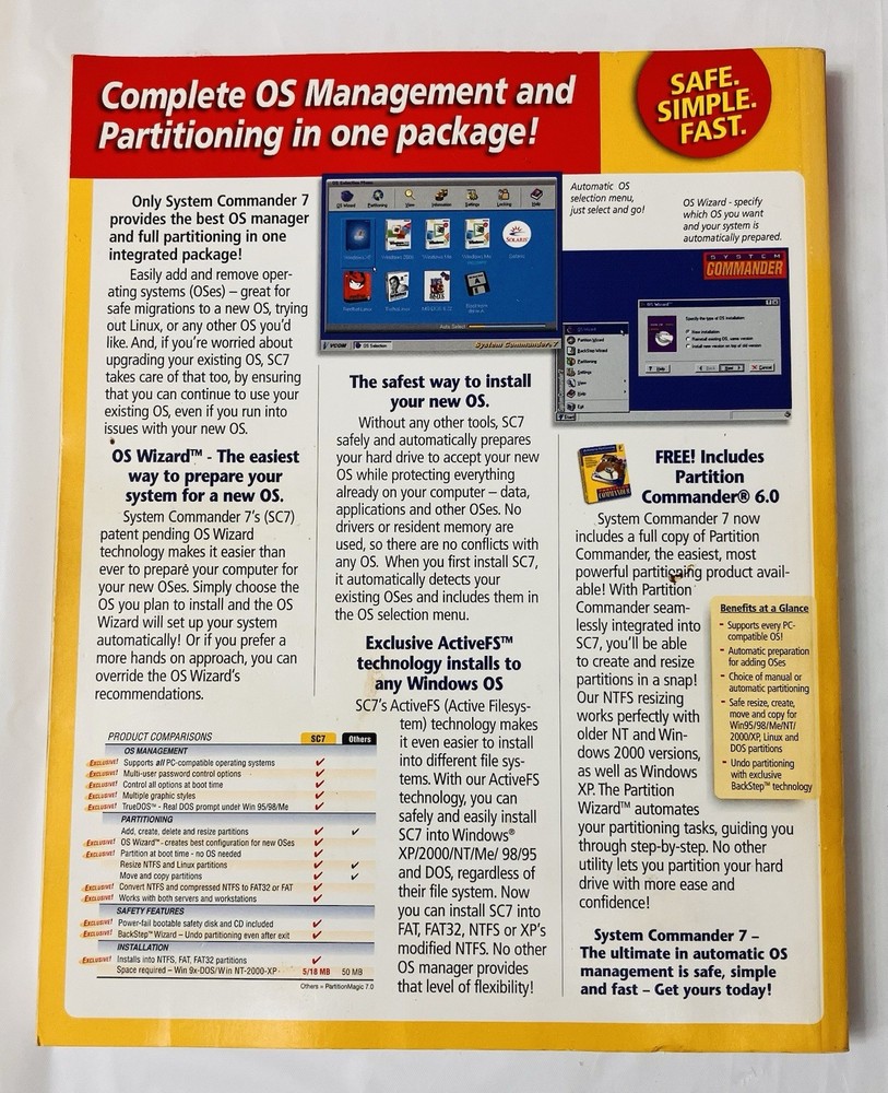 System Commander Version 7 User Manual VCOM Partitioning Guide Windows Linux PB