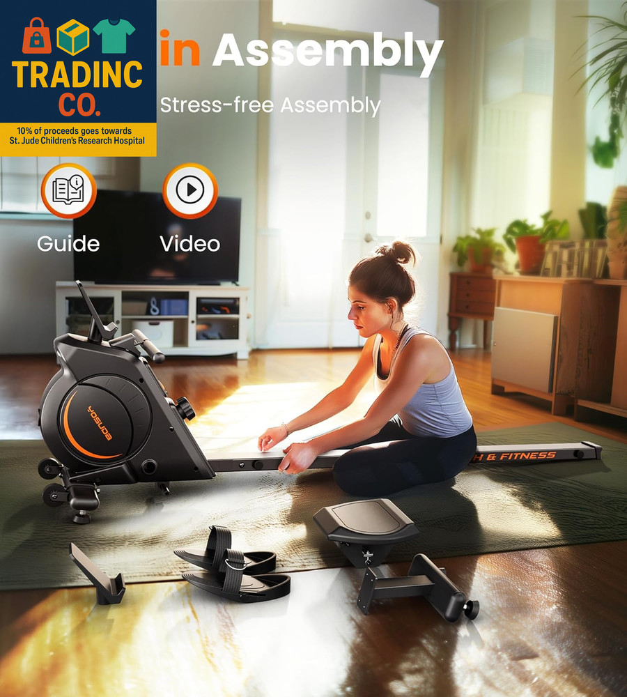 Magnetic/Water Rowing Machine for Home - Rower Machine Use with Bluetooth, App S