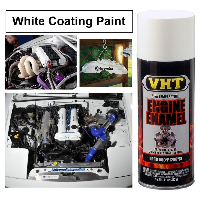 2Pk White Paint High Heat Coating Engine Enamel Blocks Headers Caliper Brake