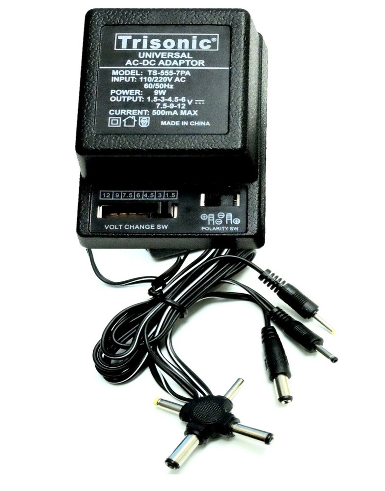 Universal AC to DC Power Adapter - Output 7 Way Adjustable DC Voltage 500mA