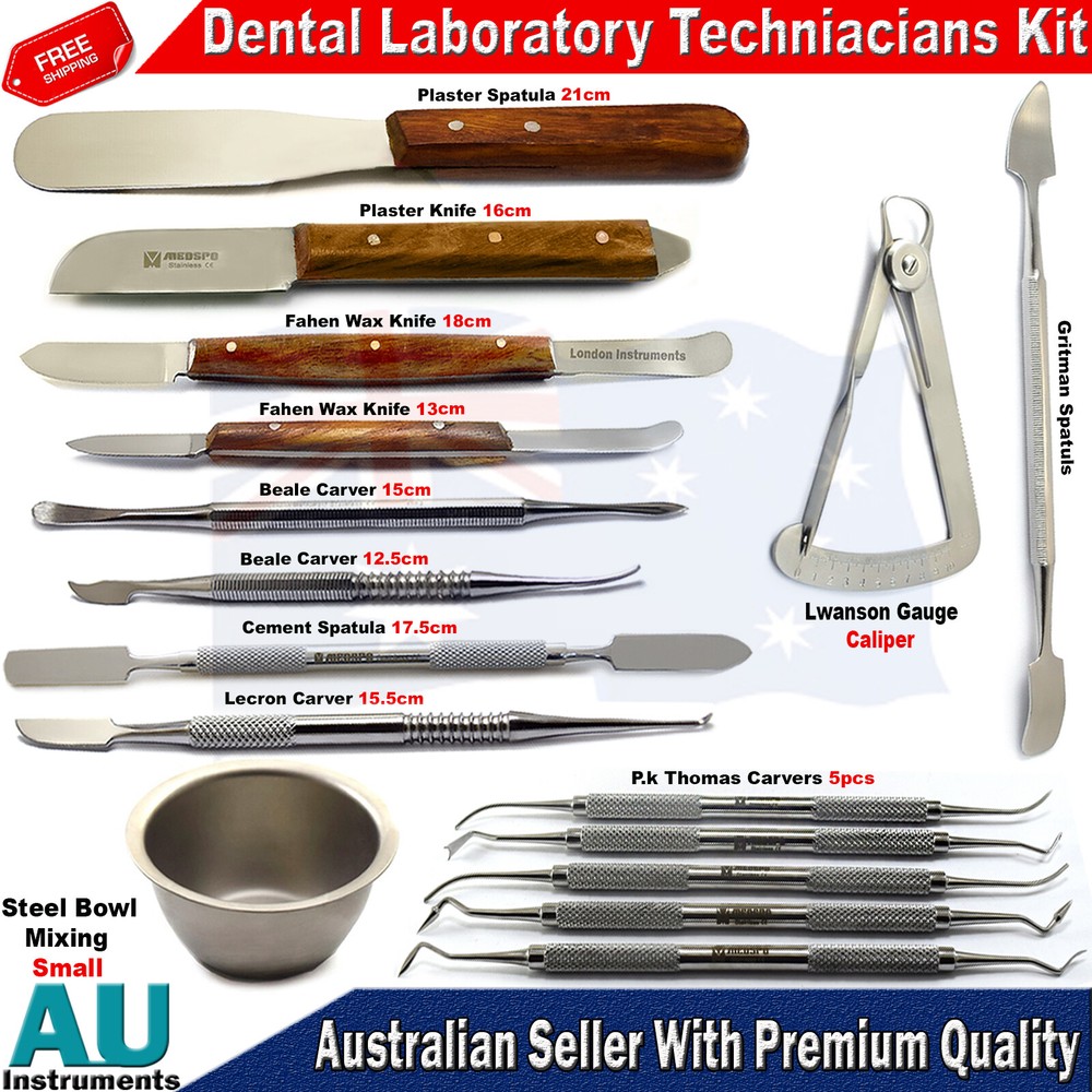 Dental Laboratory Wax Modelling Mixing Carvers Pk Thomas Fahen Knives Spatula CE