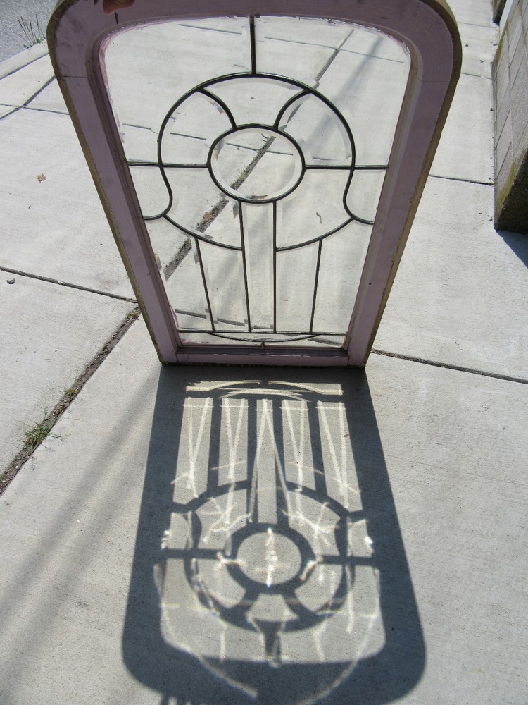~ ANTIQUE FULL BEVELED GLASS WINDOW ~ 24 X 42 ~ ARCHITECTURAL SALVAGE