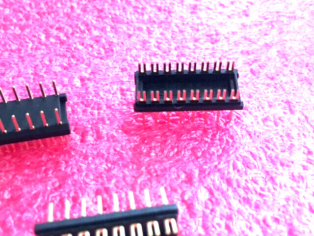 10pc Header Connector Forked 16 Position Gold DIP, DIL - ARIES 16-600-11