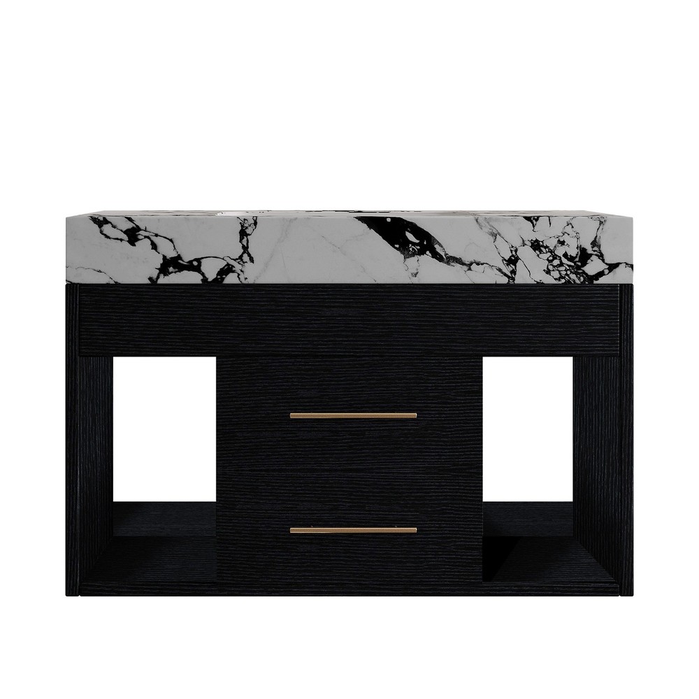 Modern Floating Bathroom Vanity with Ceramic Sink Wall-Mounted Storage Cabinet