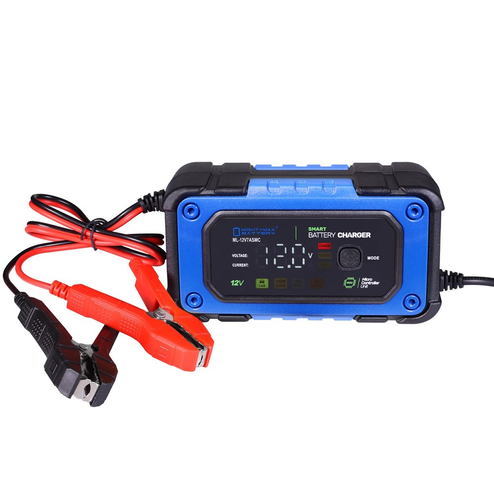 Mighty Max 12V 7Amp Battery Smart Charger Maintainer for 12V12AH Data Shield 400