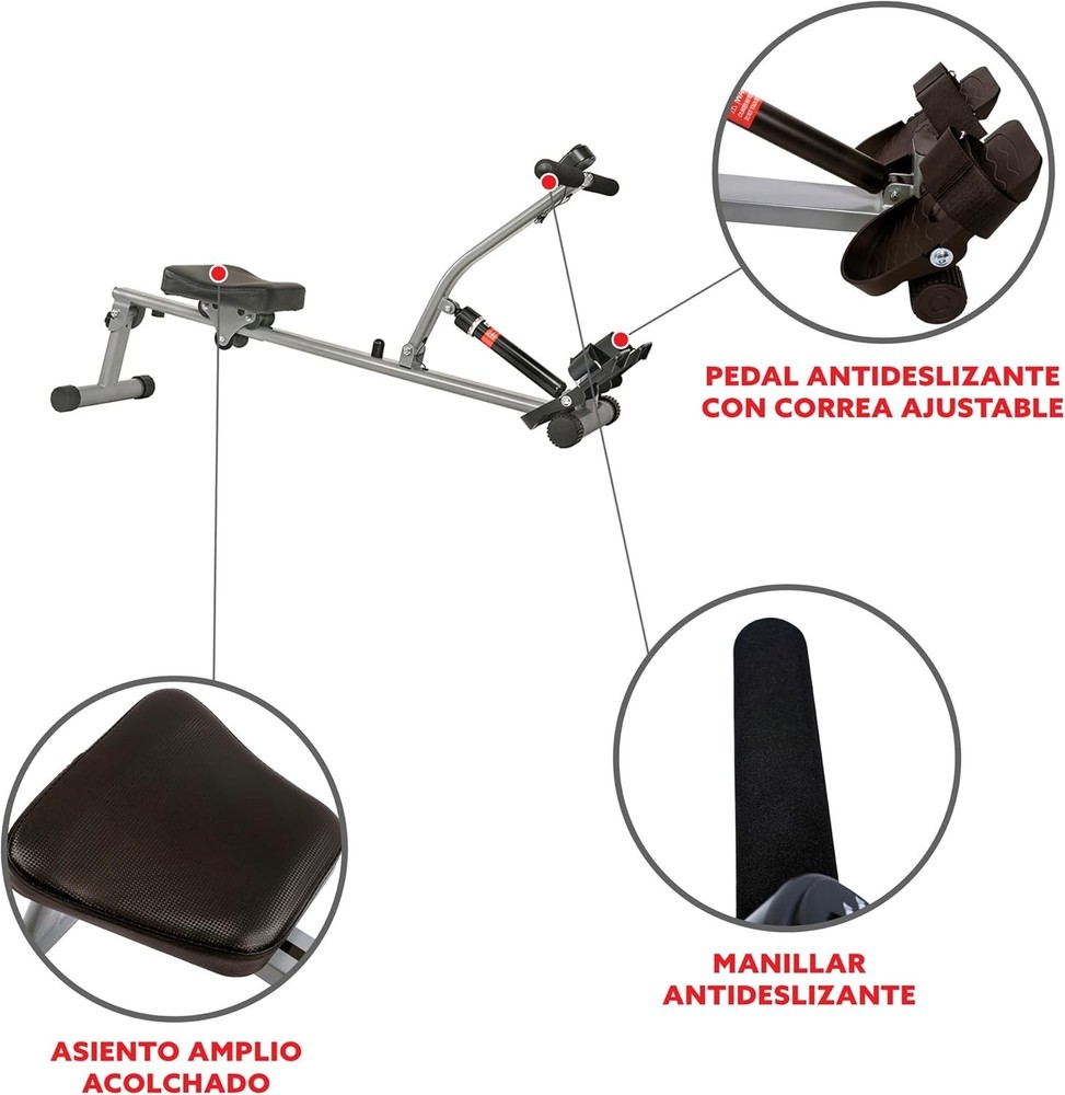Compact Adjustable Rowing Machine with 12 Resistance Levels for Home Workouts