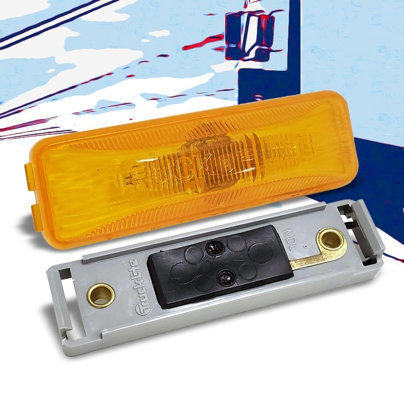 Truck-Lite 19200Y 19-Series Yellow Utility Marker Clearance Light+Mount Bracket