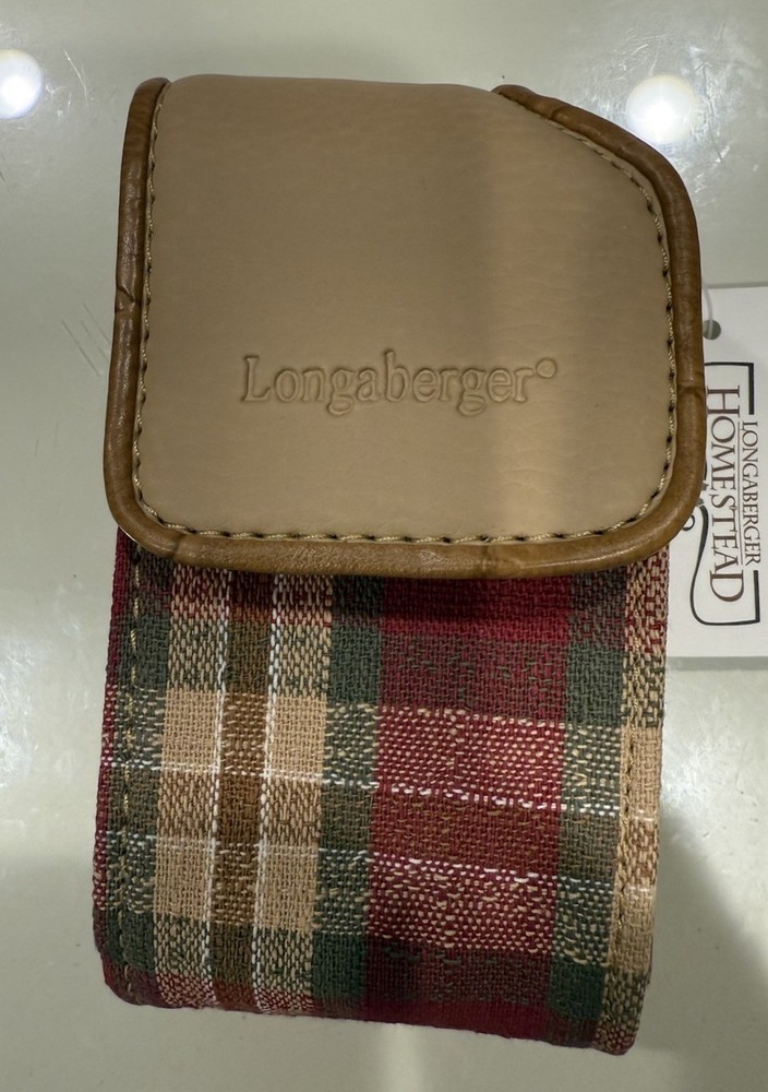 LONGABERGER PLAID  WRISTLET CLIP-ON CARRY CASE NEW