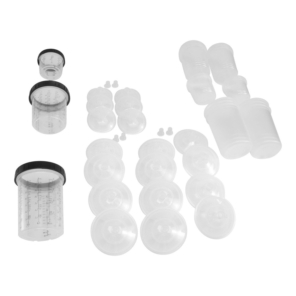 3 Cup Size 6 oz 20 oz 27 oz Variety Pack Disposable Paint Spray Gun Cup
