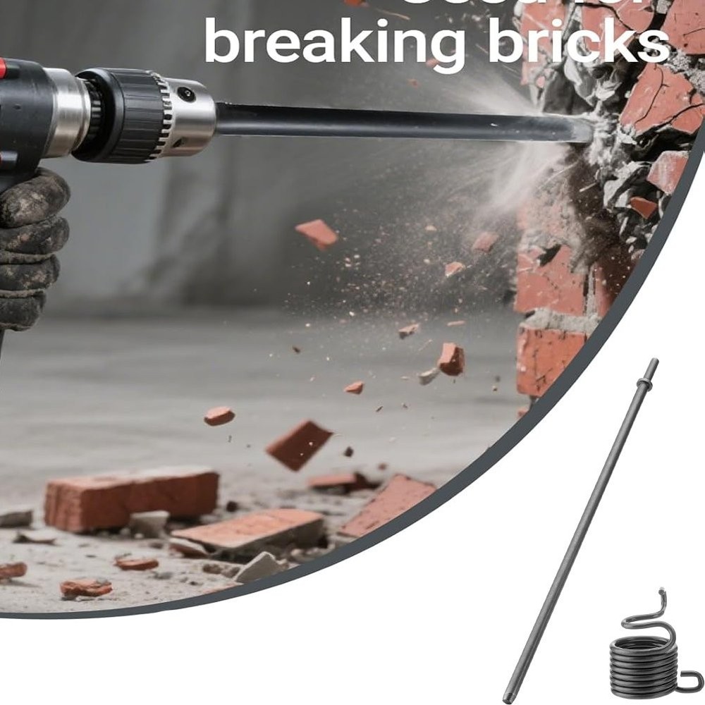 18'' Long Air Hammer Bit Set, 3/8 in Pneumatic Taper Punch with Spring A+++