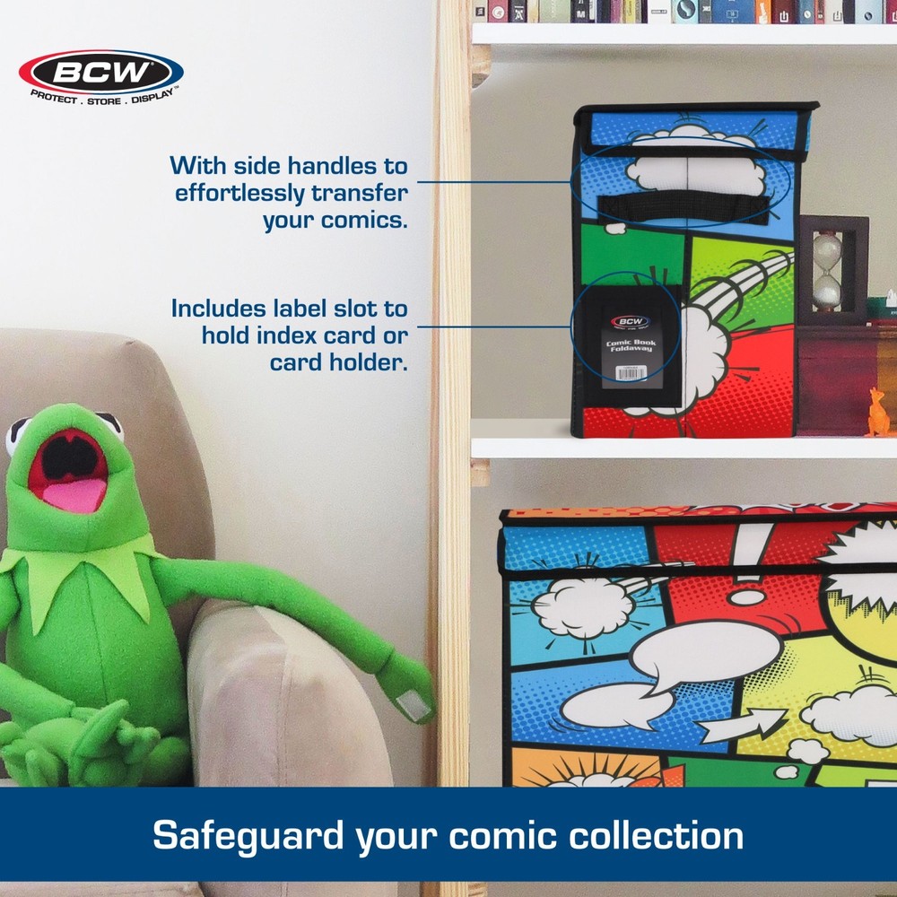 BCW Foldaway Comic Book Storage Box Art - Pow - Light-Weight Collapsible Modern