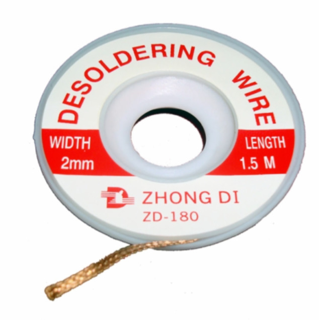 2MM (.078") Desoldering Wire Wick (1.5 M) 5 ft. ESD Safe Braid