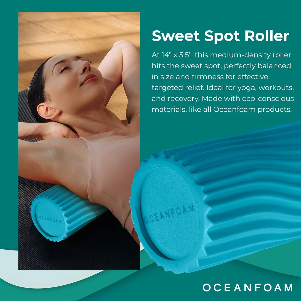 Sweet Spot Medium Exercise Foam Roller 14"x5.5" – Medium Density Travel Foam ...