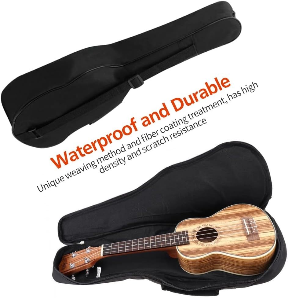 21in Ukulele Case, Waterproof Durable Ukulele Padded Bag with Adjustable Stra...